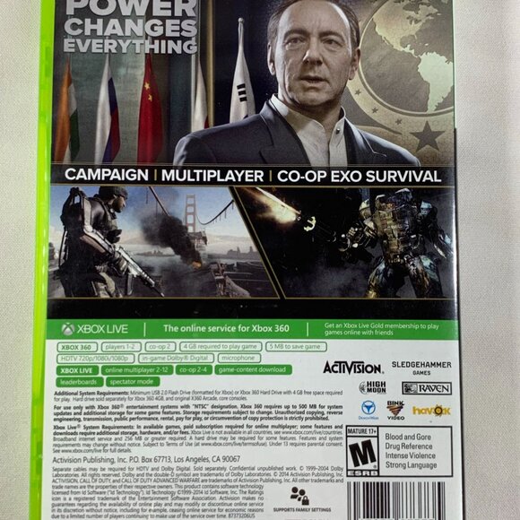 Activision Call of Duty Advanced Warfare Xbox 360 Video Game 2 Disc 2014 Tested - Picture 4 of 6